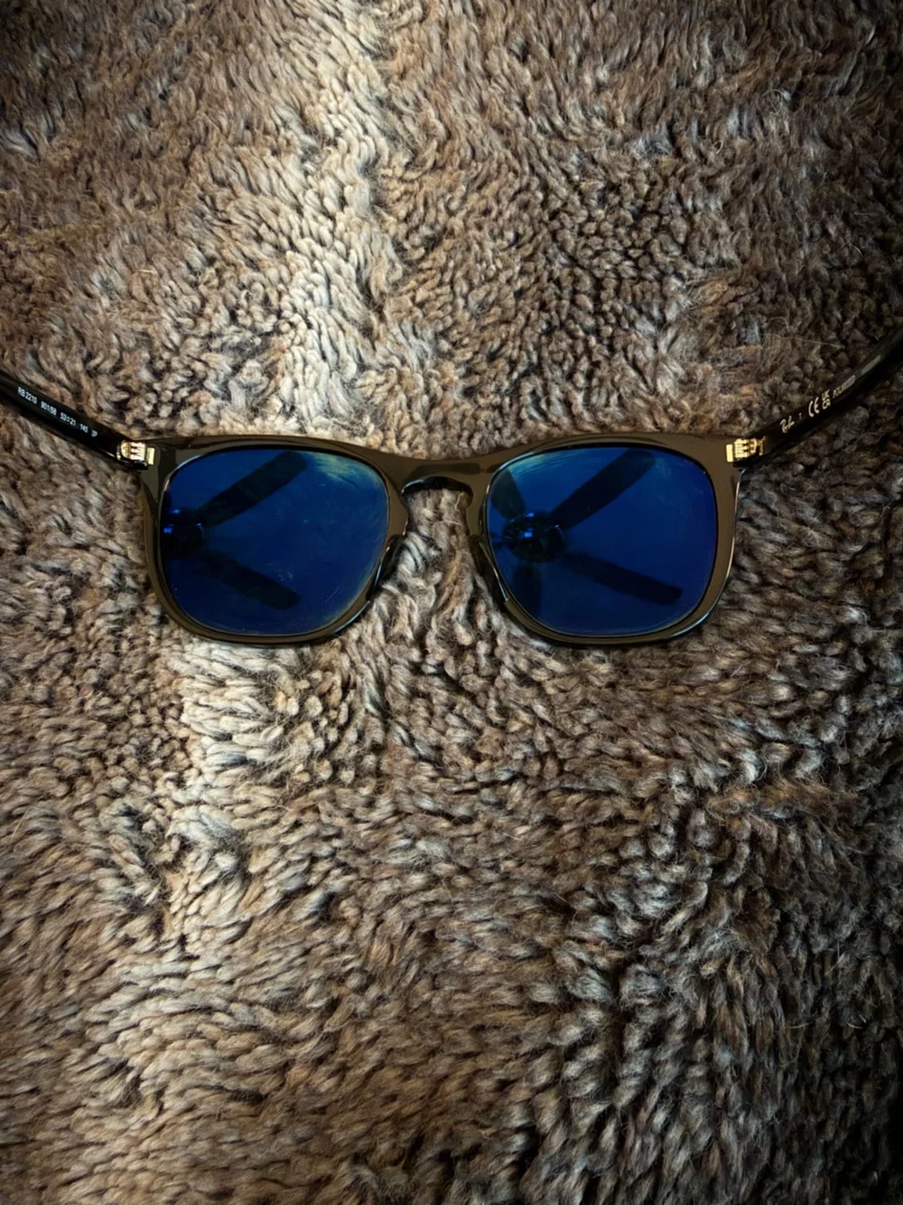 Ray-Ban Polarized Black Sunglasses with Green Lenses RB2210